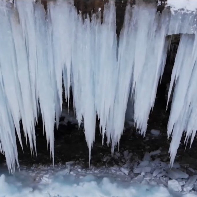 Ľadopád na Hornáde - Šikľavá skala.
