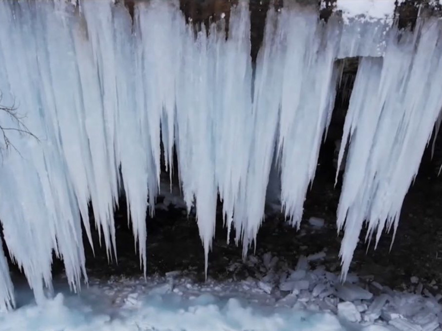 Ľadopád na Hornáde - Šikľavá skala.