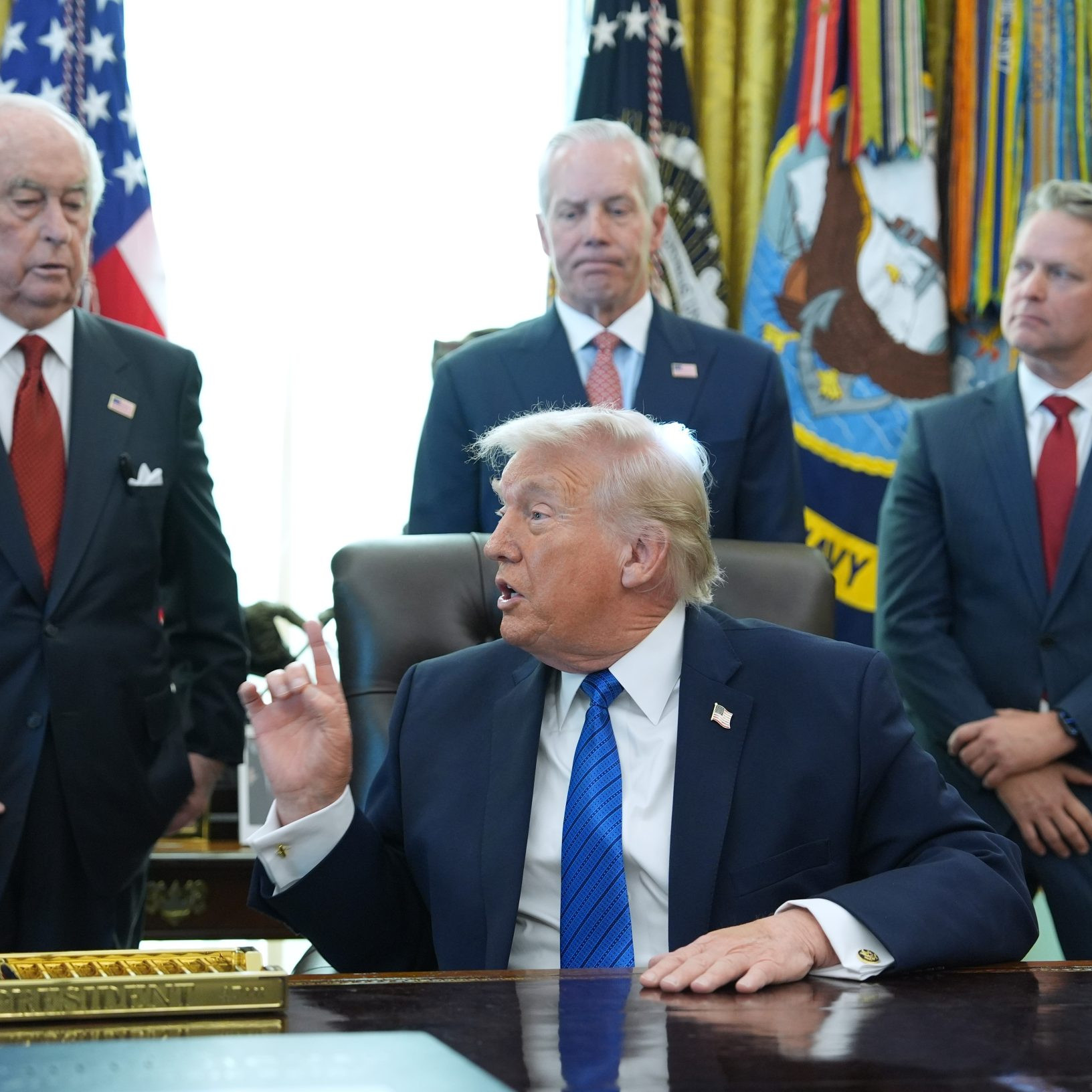 Donald Trump v Bielom dome.