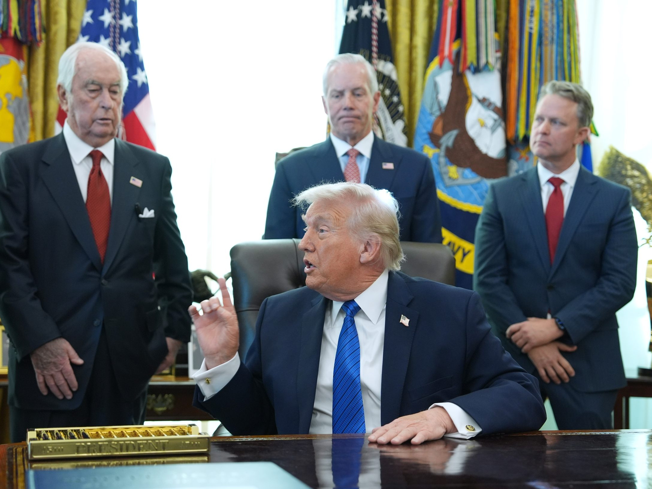 Donald Trump v Bielom dome.