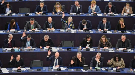 Na ilustračnej snímke európsky parlament.