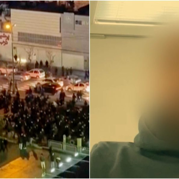 Na snímke protesty v Iráne.