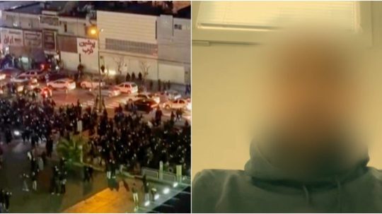 Na snímke protesty v Iráne.