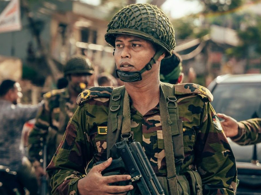 na ilustračnej snímke bangladéšsky vojak