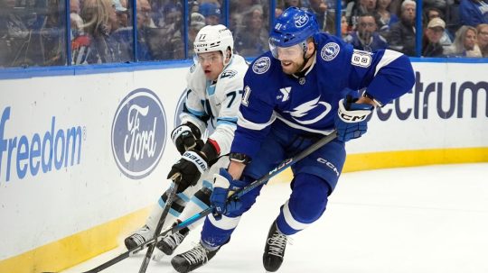 Na snímke Erik Černák v zápase proti Utahu.