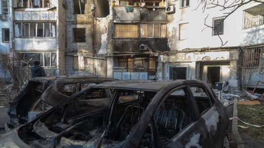 Na archívnej snímke Odesa po ruskom útoku.