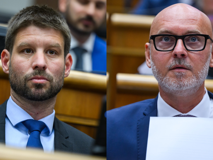 Na snímke Michal Šimečka a Branislav Gröhling.