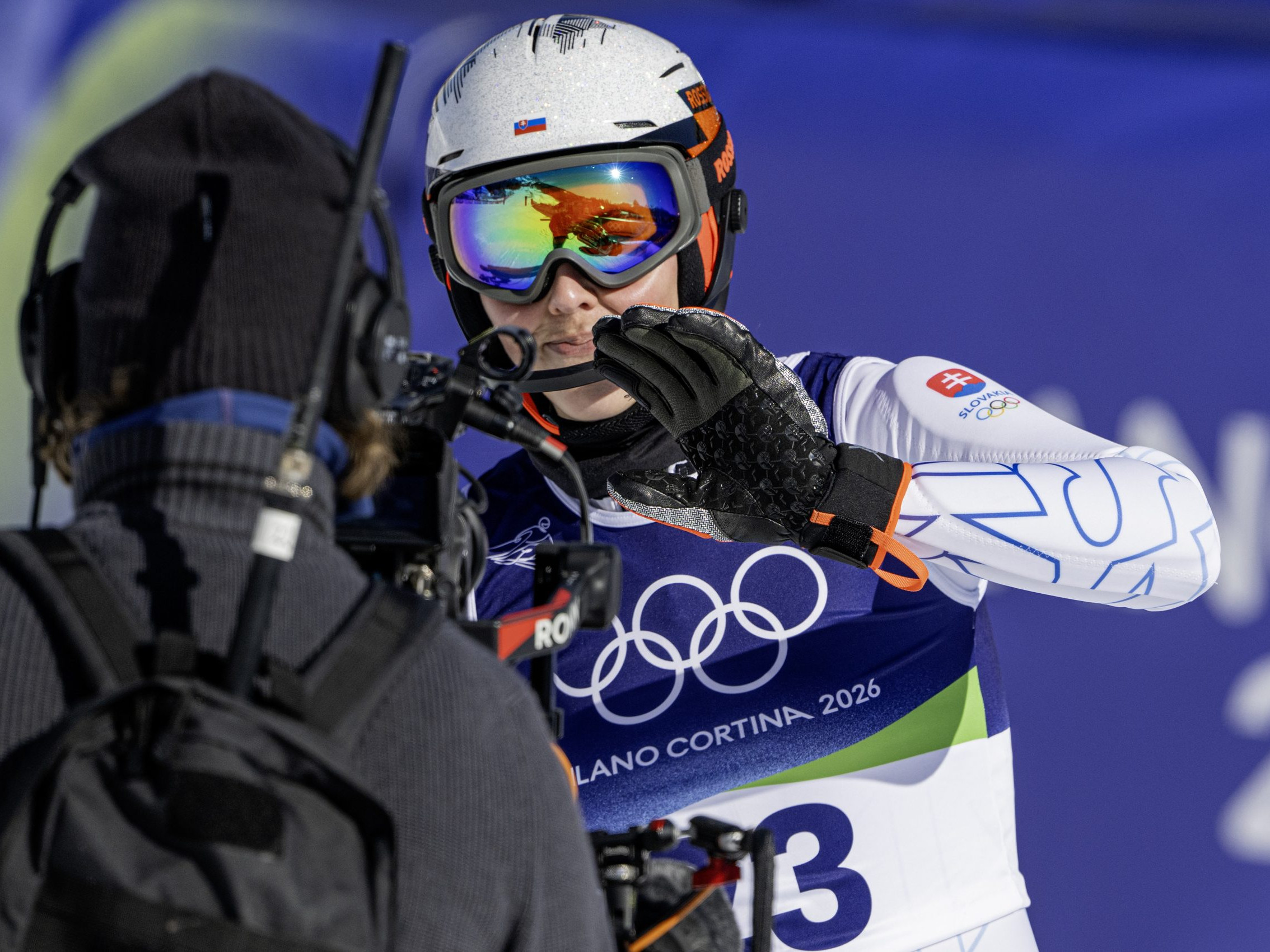 Petra Vlhová v cieli 2. kola olympijského slalomu.