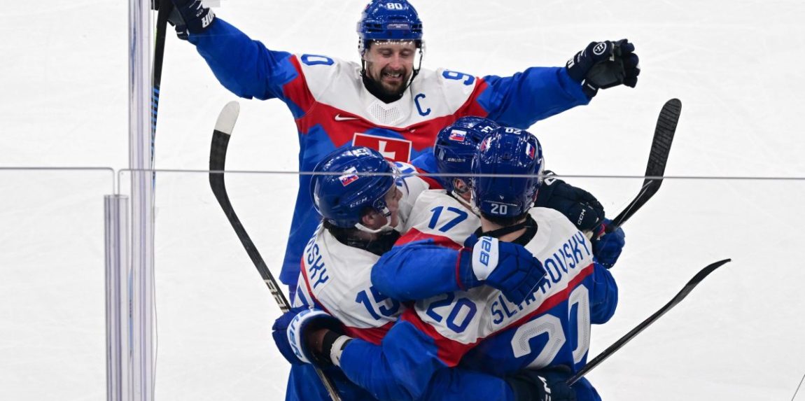 Radosť Slovákov z gólu.