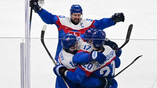 Radosť Slovákov z gólu.