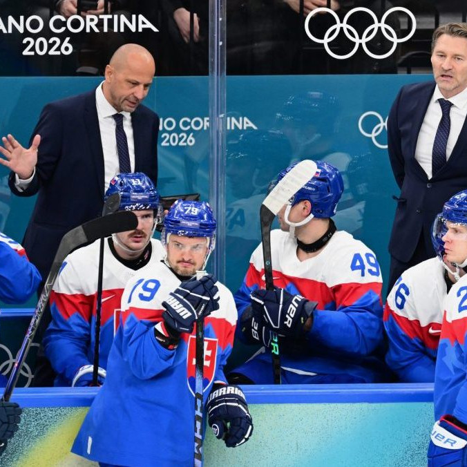 Slovenská striedačka počas zápasu s Fínskom.