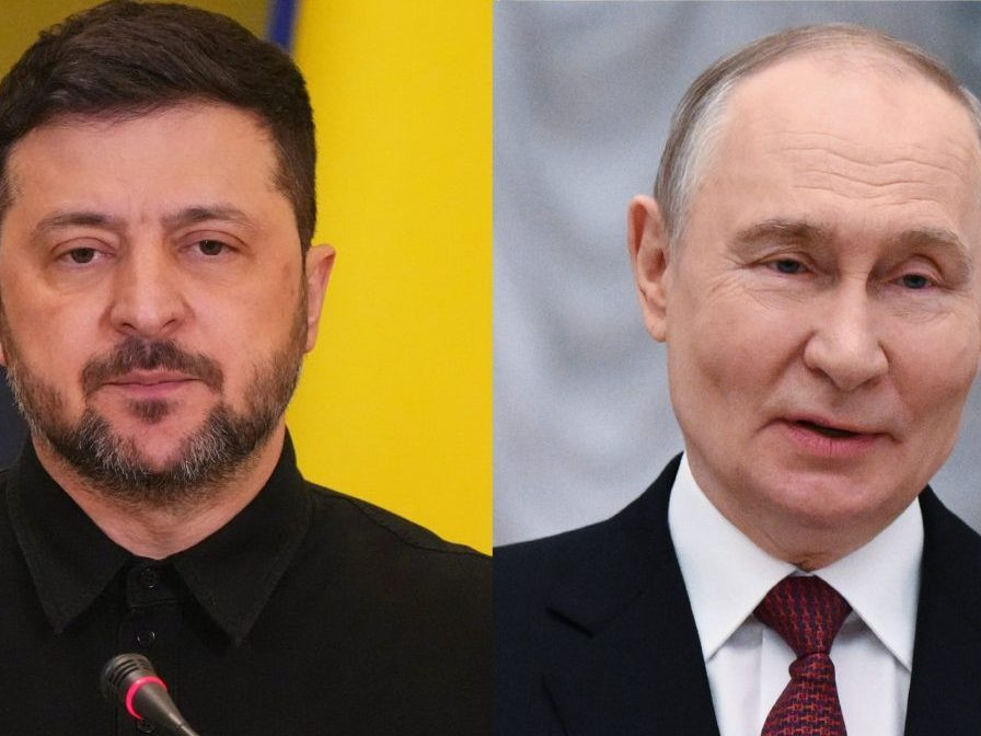 Volodymyr Zelenskyj a Vladimir Putin