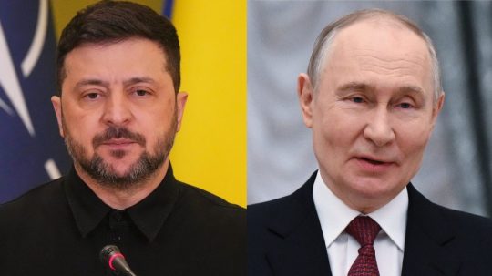 Volodymyr Zelenskyj a Vladimir Putin