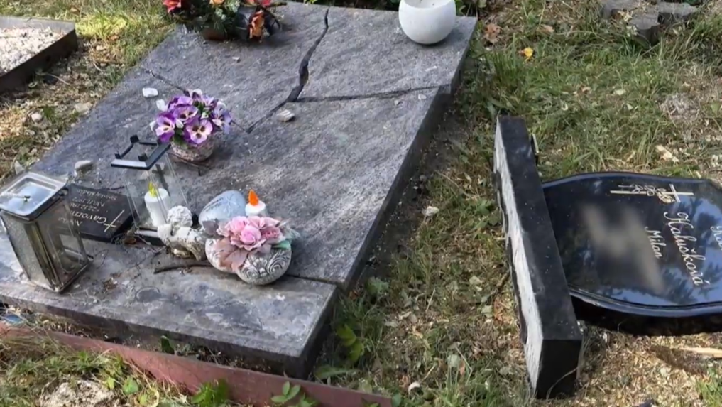 Hrobové miesto, v ktorom má pán Haluška pochovaného otca aj sestru, poškodil strom.