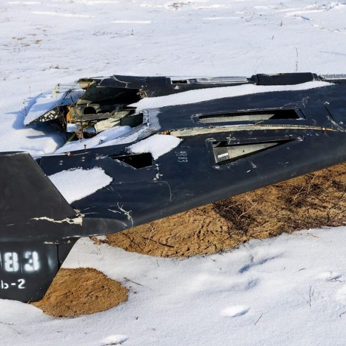 Na ilustračnej snímke trosky dronu Geran 2.