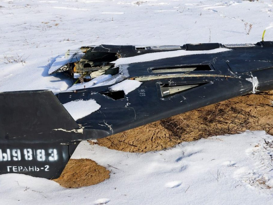 Na ilustračnej snímke trosky dronu Geran 2.