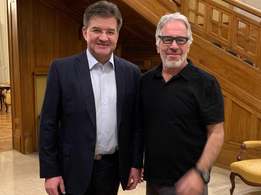 Miroslav Lajčák (vľavo) s Jeffreym Epsteinom.