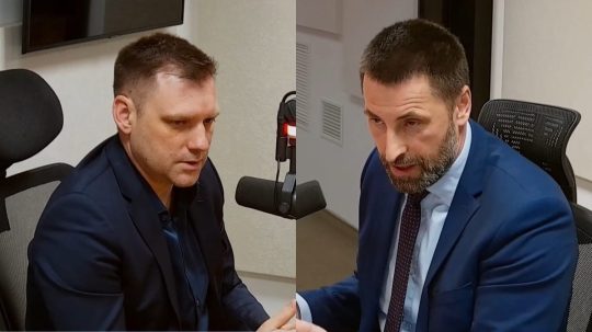 Tomáš Taraba a Marián Viskupič v relácii Sobotné dialógy.
