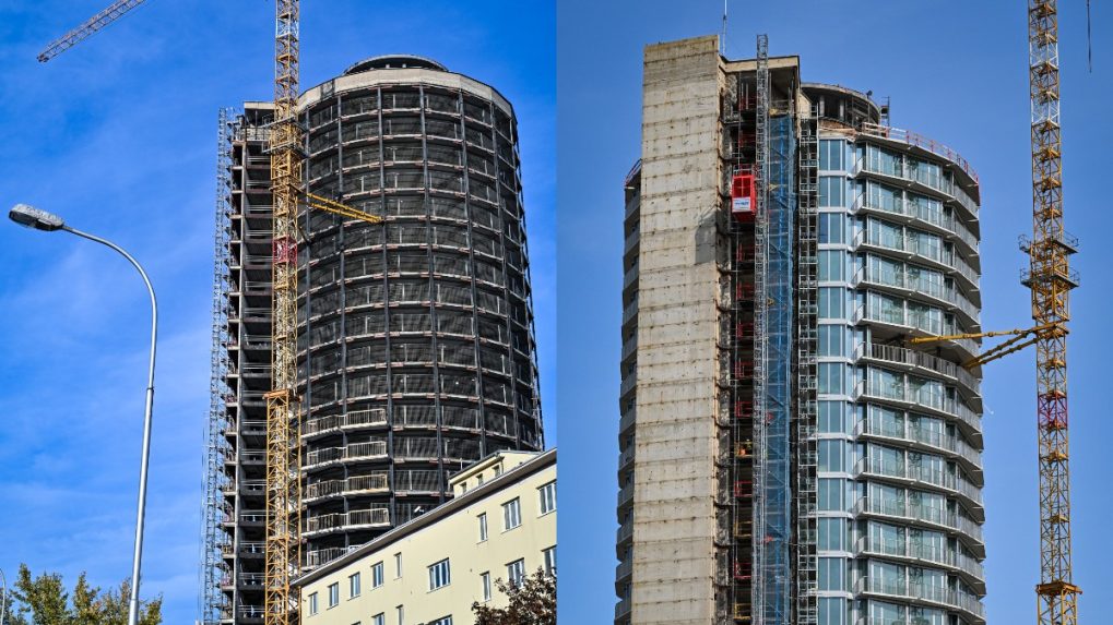 Proces rekon&scaron;trukcie Kukurice, vľavo sn&iacute;mka z okt&oacute;bra 2024, vpravo z augusta 2025.