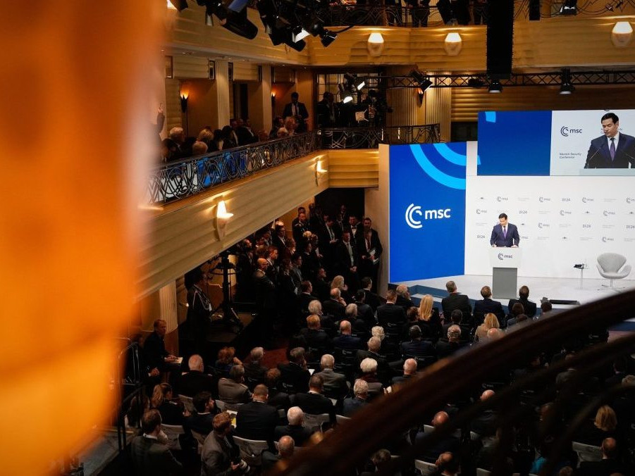 N a snímke Marco Rubio počas prejavu na Mníchovskej bezpečnostnej konferencii.