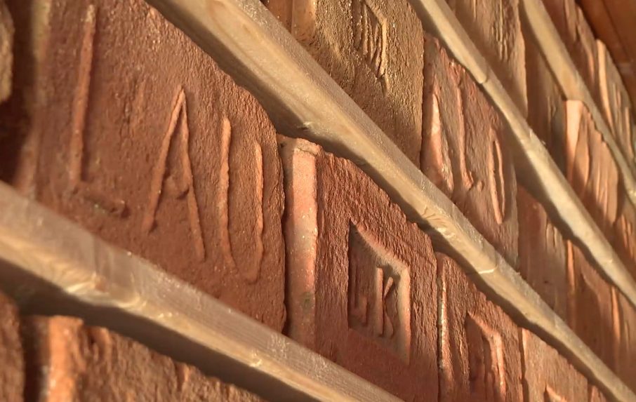 Na sn&iacute;mke tehly.