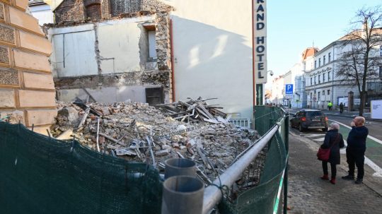 Na snímke zbúraná pamiatka.