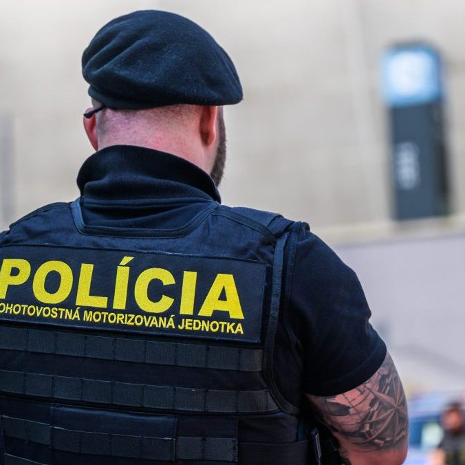 Na snímke policajt.