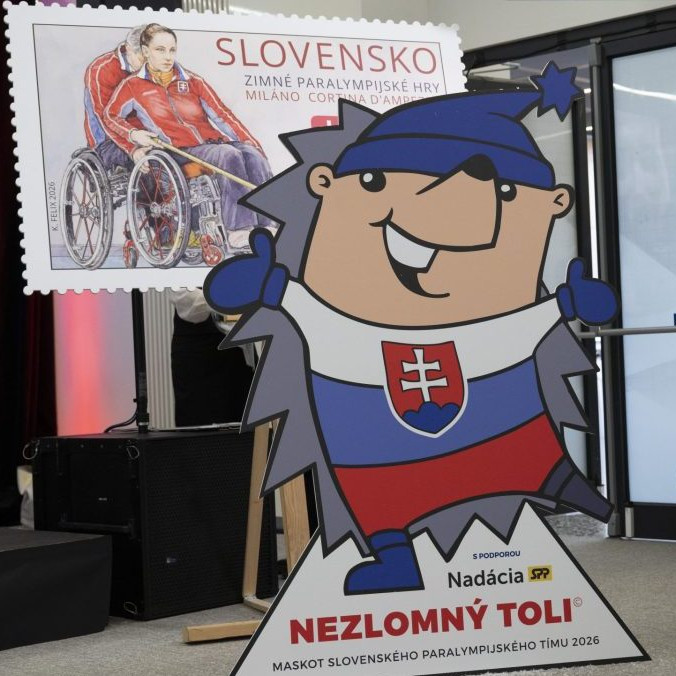 Maskot slovenského paralympijského tímu "Nezlomný Toli".