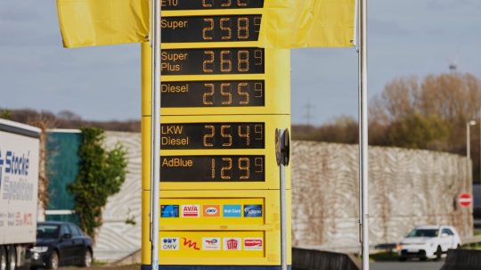 ceny pohonných látok na čerpacej stanici