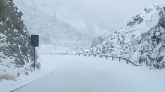 Na snímke sneh na Kanárskych ostrovoch.