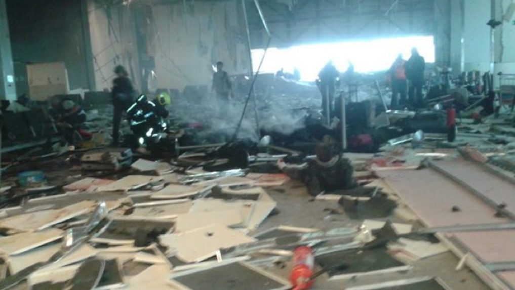 Na snímke letisko Zaventem po teroristickom útoku.