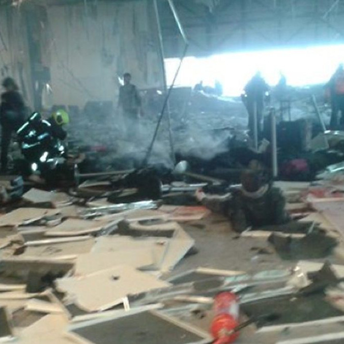 Na snímke letisko Zaventem po teroristickom útoku.