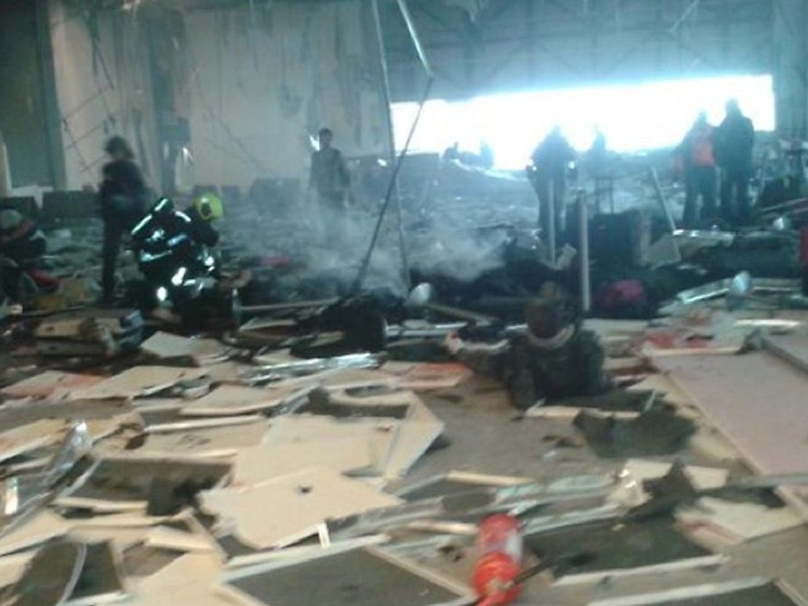 Na snímke letisko Zaventem po teroristickom útoku.