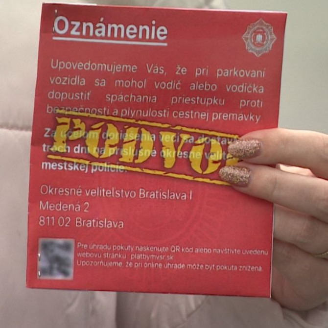 falošná nálepka od "mestskej polície"