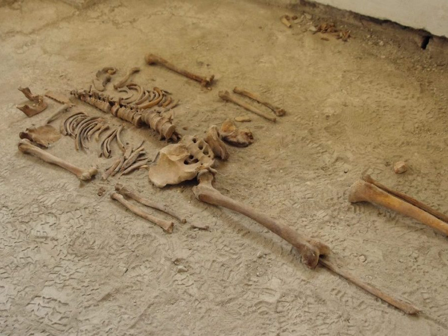 Nález kostrových pozostatkov.