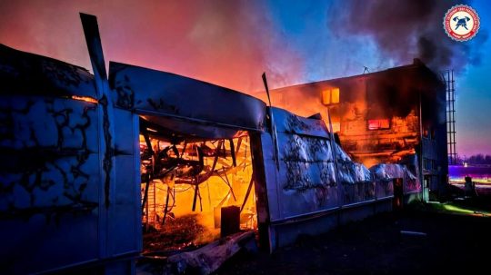 Na snímke požiar v Pardubiciach.