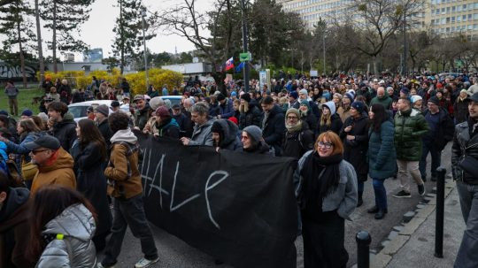 Protestný pochod na podporu kultúry.