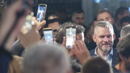 Peter Pellegrini počas volebnej noci.