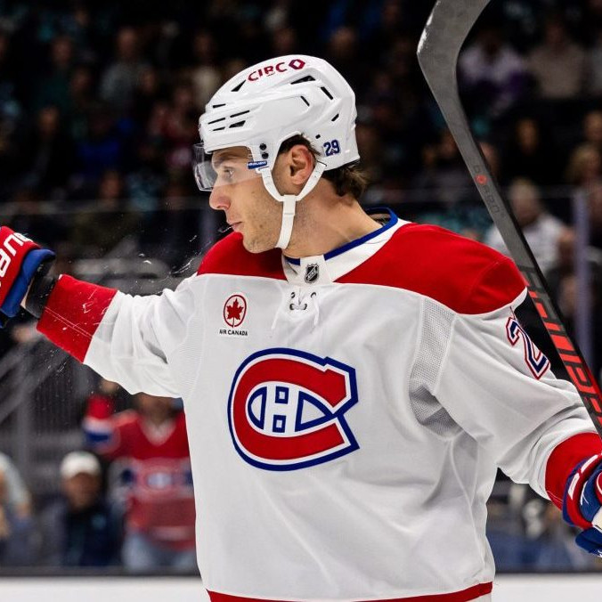 Slovenský hokejista Juraj Slafkovský z Montrealu Canadiens.