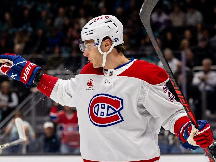 Slovenský hokejista Juraj Slafkovský z Montrealu Canadiens.