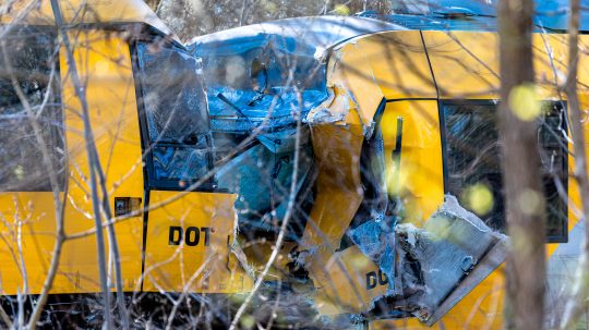 Na snímke nehoda vlakov.