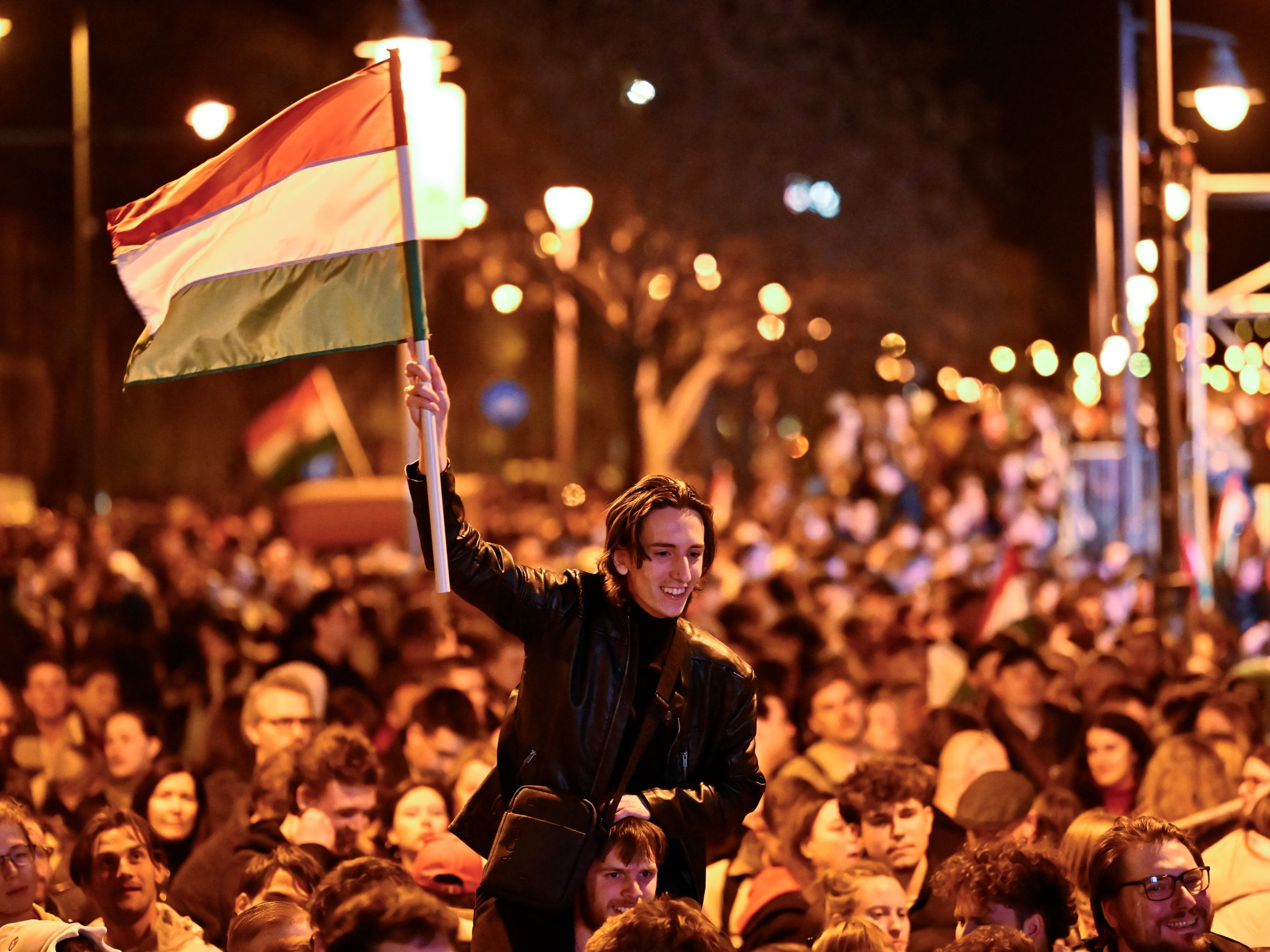 Reakcie podporovateľov strany TISZA na výsledky volieb v Budapešti.