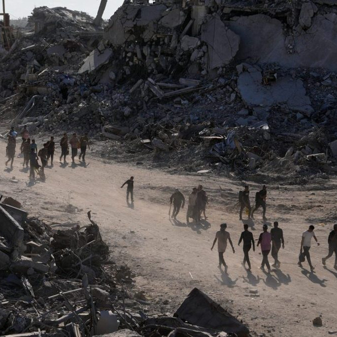 Na snímke obyvatelia Gazy po vyhlásení prímeria.