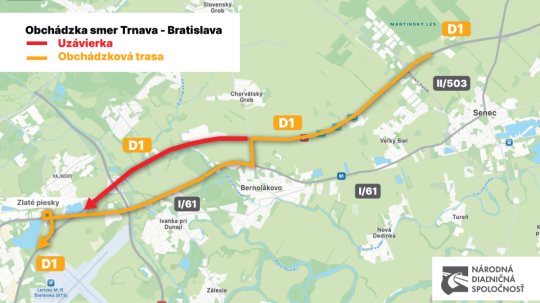 Obchádzka smer Trnava - Bratislava