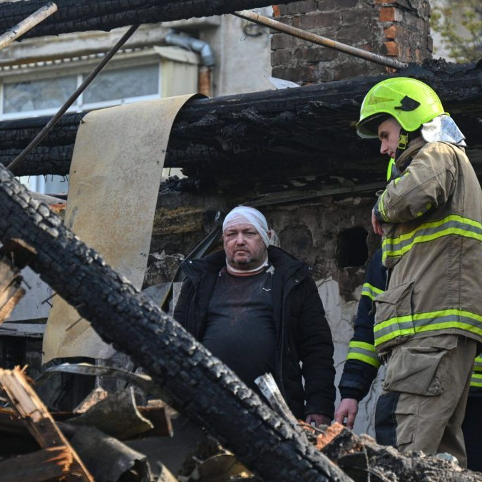 Trosky budovy v Odese.