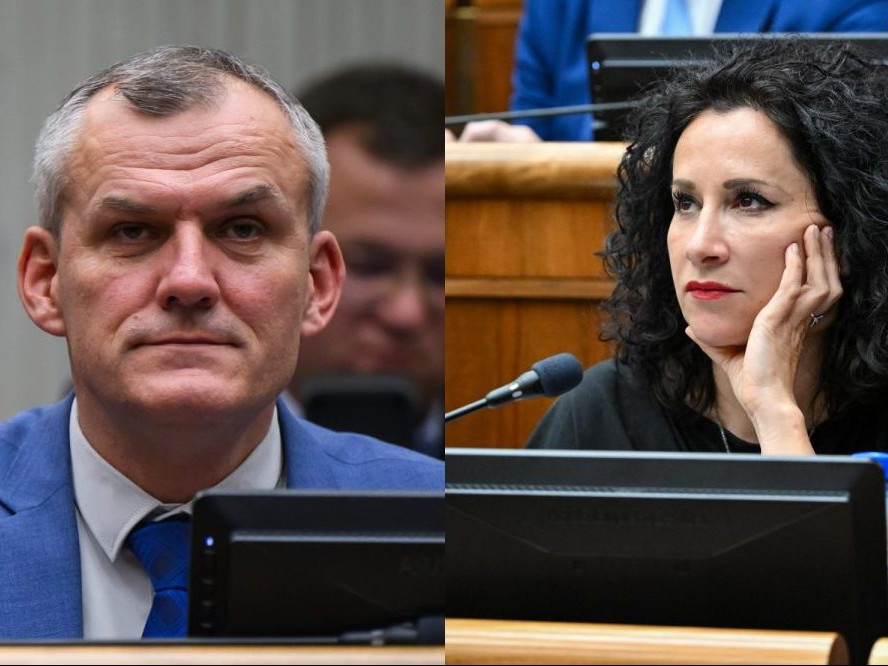 Poslanec NR SR Roman Malatinec a poslankyňa Zora Jaurová (PS).
