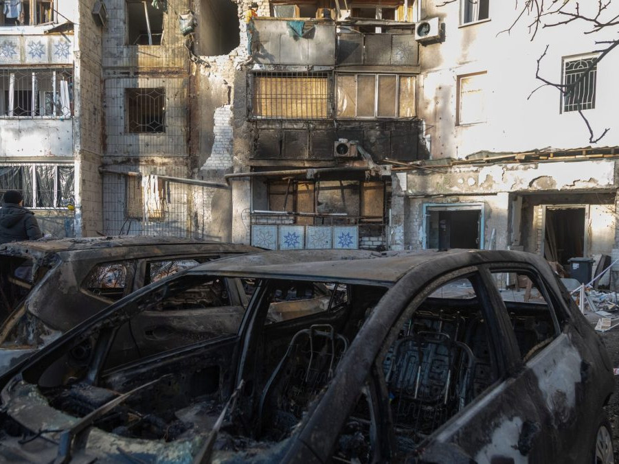 Na archívnej snímke Odesa po ruskom útoku.