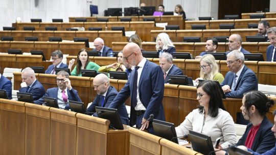 Na ilustračnej snímke poslanci v parlamente.