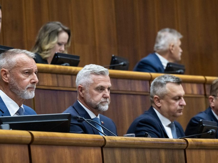 Zľava Richard Raši, Tibor Gašpar, Andrej Danko a Peter Žiga.