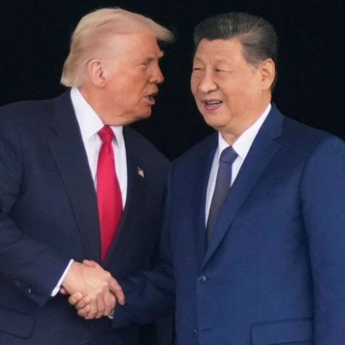 Na snímke Trump a Si Ťin-pching.